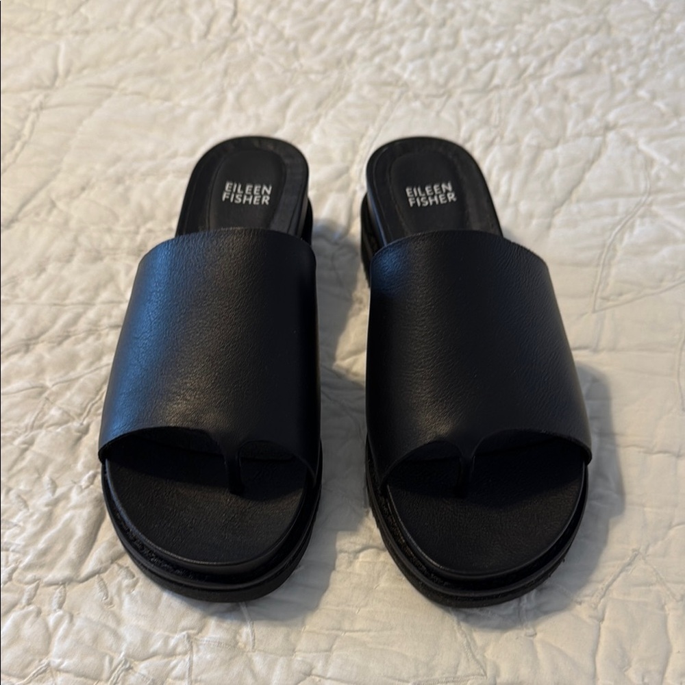 Eileen Fisher Black Slide Sandals
